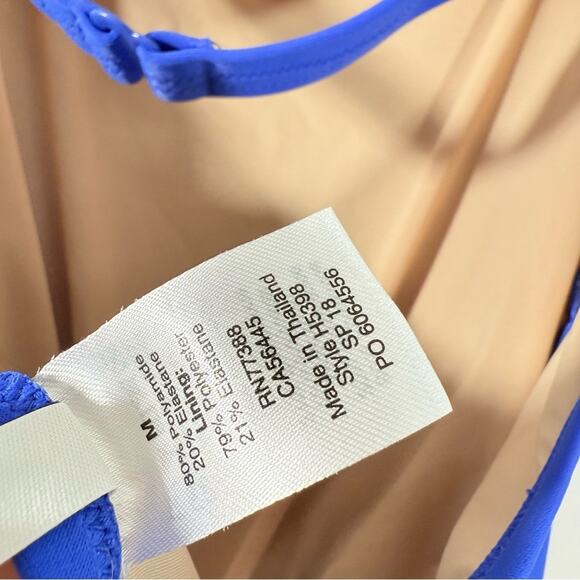 J. Crew Royal Blue Strapless or Halter Open Back One Piece Swim Medium H5398 - Picture 10 of 11